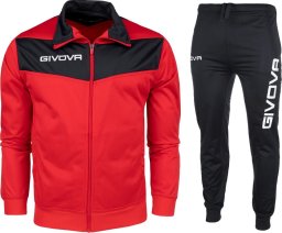 Givova Dres treningowy piłkarski komplet bluza spodnie Givova Tuta Visa Triacetato czerwono-czarny TR018 1210 M