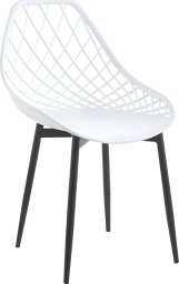 MebloweLove Ażurowe białe krzesło C522 - LOFT - do kuchni, salonu, jadalni, ogrodu