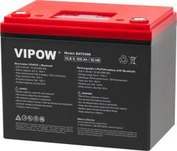 Vipow Akumulator LiFePO4 100Ah Bluetooth.