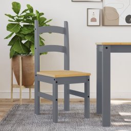  vidaXL vidaXL Krzesła stołowe, 2 szt., szare, 40x46x99 cm, drewno sosnowe