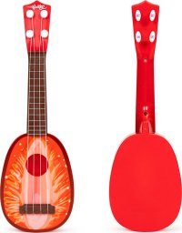  Ecotoys Ukulele gitara dla dzieci cztery struny truskawka