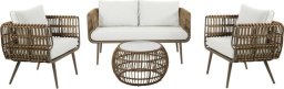 DKD Home Decor Zestaw Stół i 3 Krzesła DKD Home Decor rattan syntetyczny Aluminium (144 x 67 x 74 cm)