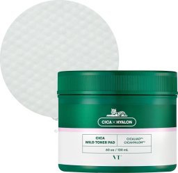  Vt cosmetics VT Cosmetics Płatki łagodząco-złuszczające z tonikiem Cica Mild Toner Pad - 60 sztuk