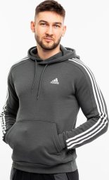  Adidas Bluza męska adidas Essentials Fleece 3-Stripes Hoodie zielona IX2366 L