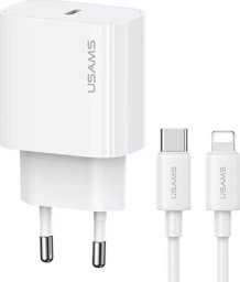 Ładowarka Usams USAMS Ład. siec. 1xUSB-C T65 PD20W PD Fast Charging US-CC226 + kabel USB-C/Lightning US-SJ712 30W biały/white Yi Series OYXLTZ02