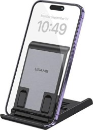Podstawka Usams USAMS Składany stojak biurkowy na telefon/tablet czarny/black ZJ073ZJ01 (US-ZJ073)