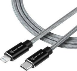 Kabel USB Tactical USB-C - Lightning 1 m Szary