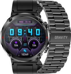 Smartwatch Gravity Zegarek męski SMARTWATCH GRAVITY GT21-1 BK/BK STEEL/BK