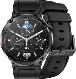 Smartwatch Gravity Zegarek męski SMARTWATCH GRAVITY GT21-3 BK/BK LEATHER / BK