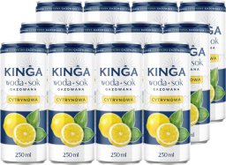 KINGA PIENIŃSKA Kinga Napój woda + sok gazowana cytrynowa 250 ml x 12 sztuk