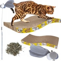  PrzydaSie Drapak Dla Kota Kotów Poziomy Leżak Kocimiętka + Zabawka Wędka Gratis