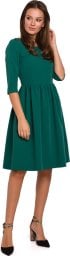  Makover K010 Sukienka rozkloszowana - zielona (kolor zielony, rozmiar XL)