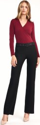  Nife Czarne spodnie z rozszerzaną nogawką - SD61 (kolor czarny, rozmiar 40)