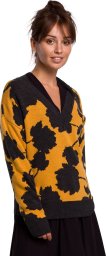  BE Knit BK056 Sweter w kwiaty - model 3 (kolor model3, rozmiar L/XL)