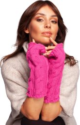  BE Knit BK098 Długie rękawiczki bez palców - różowe (kolor róż, rozmiar uni)