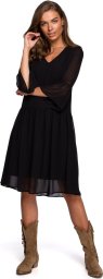  Stylove S236 Sukienka szyfonowa gładka - czarna (kolor black, rozmiar XXL)