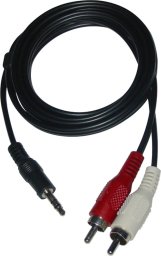 Kabel Neutralle Audio Kabel Jack (3,5mm) M - 2x CINCH M, 3m, czarny, Logo blistr