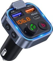 Transmiter FM nemo Transmiter FM P5 Bluetooth 5.0 2x USB + 1x PD USB-C czarny