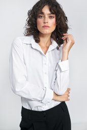  Nife Elegancka biała koszula - K71 (kolor biały, rozmiar 42)