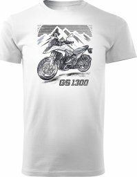  Topslang Koszulka motocyklowa z motocyklem na motor BMW GS R 1300 ADVENTURE kolekcjonerska męska biała REGULAR XXL