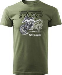  Topslang Koszulka motocyklowa z motocyklem na motor BMW GS R 1300 ADVENTURE kolekcjonerska męska khaki REGULAR L