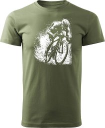 Topslang Koszulka z kolarzem kolarz kolarska dla rowerzysty z kolarką rowerem męska khaki REGULAR XL