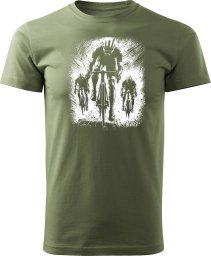 Topslang Koszulka z kolarzem kolarz kolarska kolarzami kolarze dla rowerzysty z kolarką rowerem męska khaki REGULAR XL