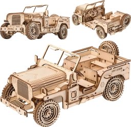 Little-Story Little Story Drewniane Puzzle Model 3D - Pojazd Wojskowy Jeep