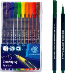 Astra Cienkopisy trójkątne kolorowe fineliner do rysowania 0,4mm 10szt ASTRA