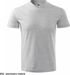  MALFINI V-neck 102 - ADLER - Koszulka unisex, 160 g/m2 - jasnoszary melanż XL