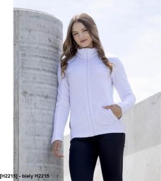 Ardon ARDON JOFLEX - Damska bluza polarowa stójka 2 kieszenie ozdobne płaskie ozdobne 100% poliester fleece, 280 g/m2 - biały H2215 S