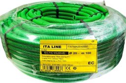 ITAline Rura karbowana zielona 750N fi20 PVC 100m