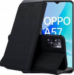Hello Case ETUI Z KLAPKĄ DO OPPO A57 2022 CZARNE ZAMYKANE MAGNETYCZNE KABURA FUTERAŁ