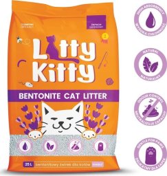 Żwirek dla kota LITTY KITTY LITTY KITTY - Żwirek bentonitowy lawendowy dla Kota 25L