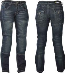 W-Tec Damskie jeansowe spodnie motocyklowe Alinna Kolor ciemny niebieski, Rozmiar 20/XXL (7869)