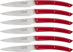 Laguiole Tradition Jean Dubost Laguiole 6 pcs. Knife Set, Acrylic Red