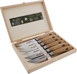 Laguiole Tradition Jean Dubost Laguiole 6 pcs. Steak Knife Set, Oak Wood