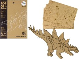  LeanToys Drewniane Puzzle Przestrzenne 3D Stegozaur Składanka Edukacyjna 41 Elementów