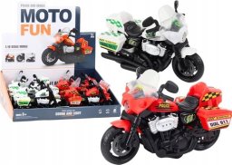 LeanToys Motocykl Policyjny 1:10 Światła Dźwięki Biały Czerwony