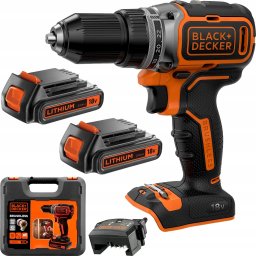 Wiertarko-wkrętarka Black+Decker BLACK+DECKER WKRĘTARKA 18V BL186KB 52Nm 2x2,0Ah BL