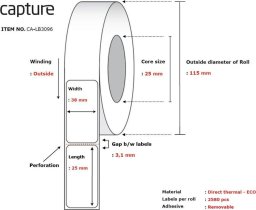  Capture Label 38x25, Core 25,