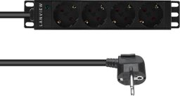 Lanview 10�� 4-way Schuko outlets