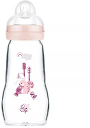 MAM Baby Szklana butelka 260 ml Feel Good FOREST Girl