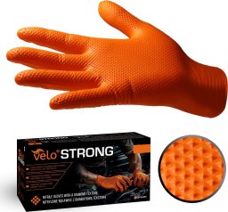 Velo VELO STRONG GRIP pomarańczowe rozm. XXL /50 szt. Mocne rękawice nitrylowe, robocze z gripem