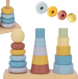  Tooky Toy TOOKY TOY Trzy Wieże Układanka w Stosy Sorter Montessori