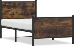 vidaXL Rama łóżka z wezgłowiem i zanóżkiem, przydymiony dąb 80x200 cm