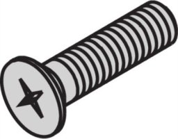 SCHROFF Śruba SCHROFF z łbem stożkowym, z wgłębieniem krzyżowym, M2,5x12 mm, stal niklowana