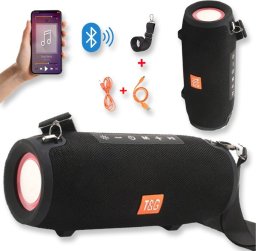 Głośnik T&G GŁOŚNIK BLUETOOTH PRZENOŚNY BEZPRZEWODOWY MOBILNY USB BOOMBOX RADIO LED MP3 TG322