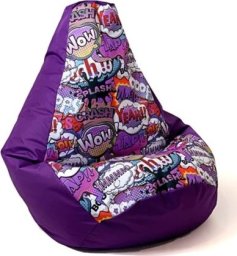 Go Gift Pufa worek sako GRUSZA DRUK fiolet-wow L 105x80