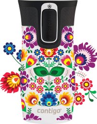  Contigo Kubek termiczny Contigo West Loop Mini 300ml - Folklor - Biały Metalik